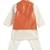 Orange plain cotton nehru jacket set