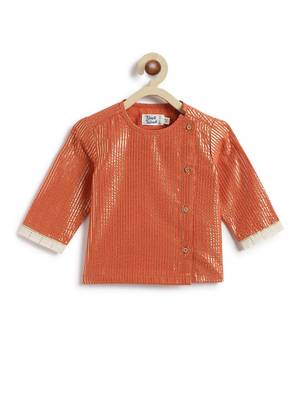 Orange plain cotton kurta set 2