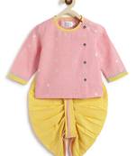 Pink plain cotton kurta set