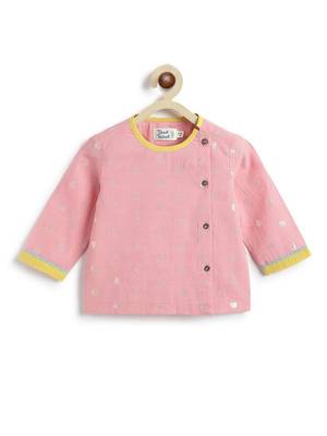 Pink plain cotton kurta set 2