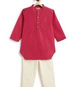 Pink plain cotton kurta set