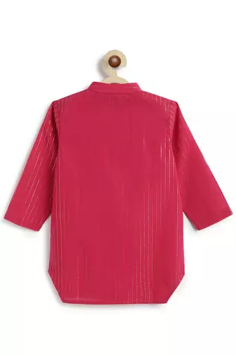 Pink plain cotton kurta set