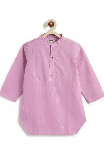Purple plain cotton kurta set