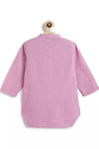 Purple plain cotton kurta set