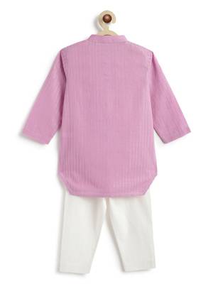 Purple plain cotton kurta set 4