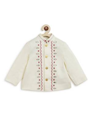Cream embroidered cotton bandhgala set 4