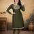 Mehandi green color vichitra silk blend round neck embroidered kurti