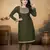Mehandi green color vichitra silk blend round neck embroidered kurti