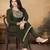 Mehandi green color vichitra silk blend round neck embroidered kurti