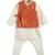 Orange plain cotton nehru jacket set