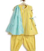 Yellow plain cotton kurta set