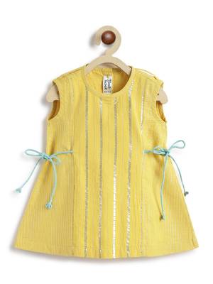 Yellow plain cotton kurta set 2