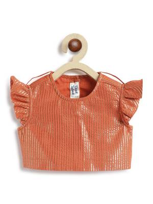 Orange plain cotton lehenga 2