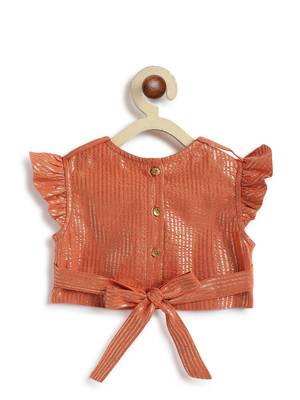 Orange plain cotton lehenga 3