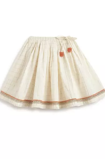 Orange plain cotton lehenga