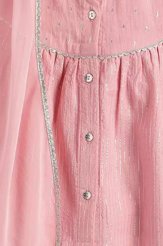 Pink plain cotton kurta set