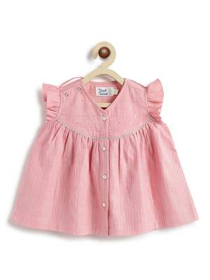 Pink plain cotton kurta set 3
