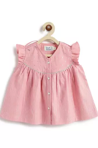 Pink plain cotton kurta set