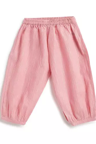 Pink plain cotton kurta set