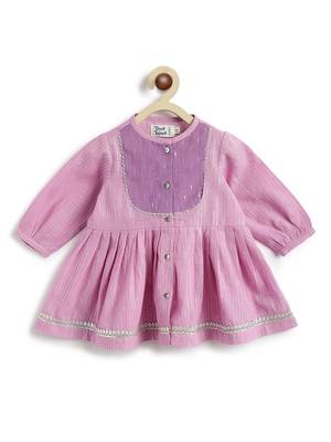 Purple plain cotton kurta set 2