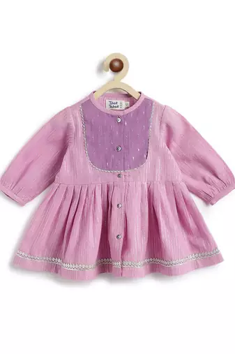 Purple plain cotton kurta set