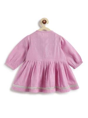 Purple plain cotton kurta set 3