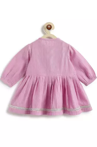 Purple plain cotton kurta set