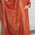 Rust Colour Premium Roman Silk Hand Work A Line Kurta Set