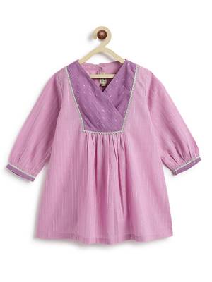 Purple plain cotton kurta set 2