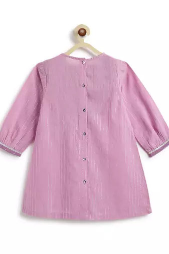 Purple plain cotton kurta set
