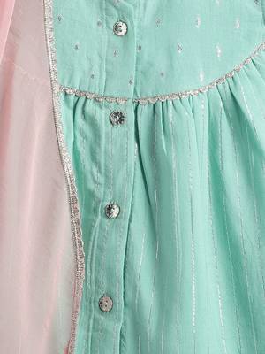 Green plain cotton kurta set 5