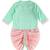 Green plain cotton kurta set
