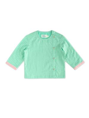 Green plain cotton kurta set 3