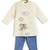Cream printed cotton kurta set