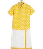 Yellow printed cotton co ord set