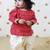 Red printed cotton kurta set