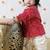Red printed cotton kurta set