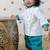Blue embroidered cotton kurta set