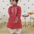 Red printed cotton kurta set