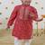 Red printed cotton kurta set