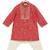 Red printed cotton kurta set