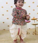 Green printed cotton kurta set