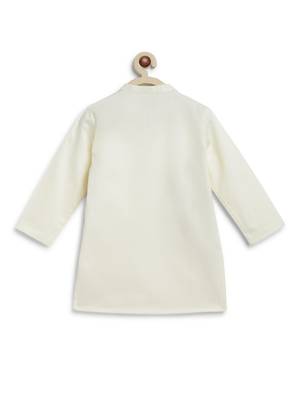 Cream embroidered cotton kurta set 4