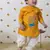 Yellow embroidered cotton kurta set