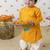 Yellow embroidered cotton kurta set