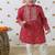 Red printed cotton kurta set
