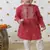 Red printed cotton kurta set
