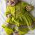 Green printed cotton kurta set