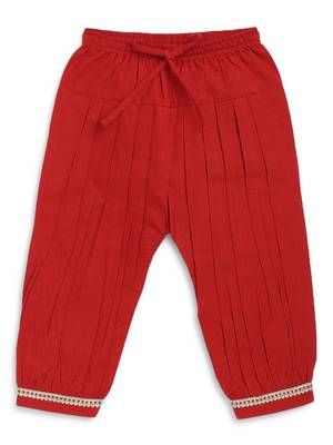Red printed cotton kurta set 3