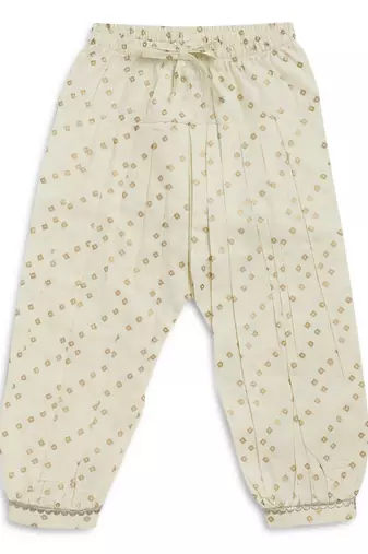Cream embroidered cotton kurta set